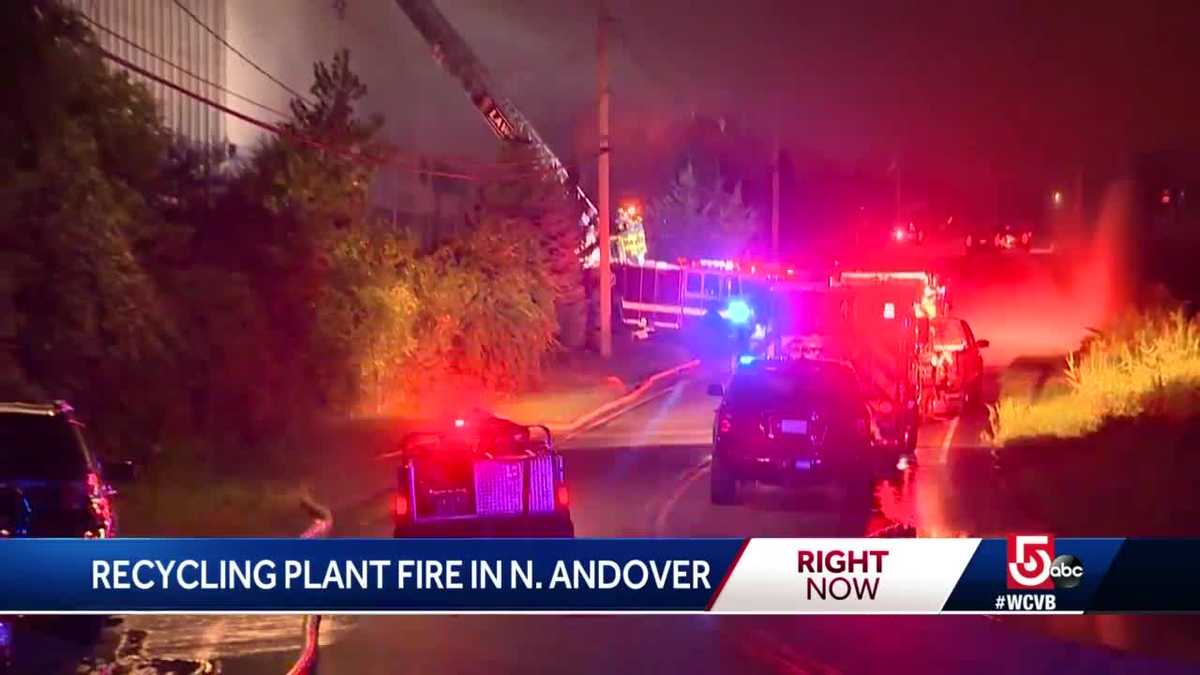 Recycling plant fire burns for hours in North Andover
