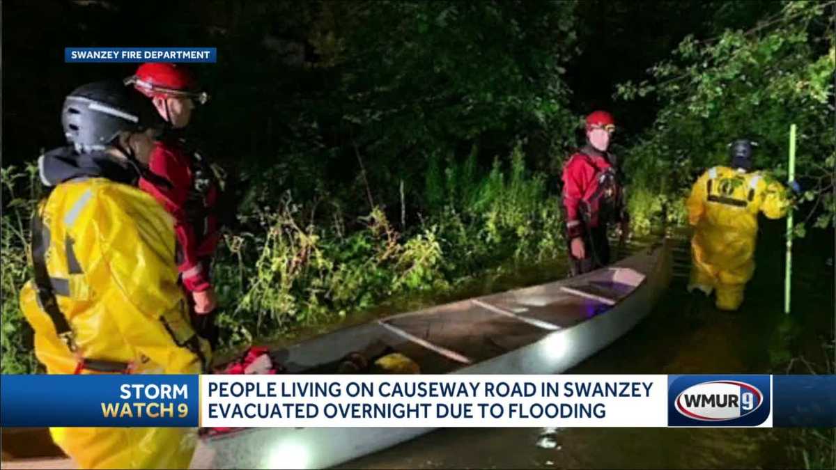 Home evacuated in Swanzey, New Hampshire, due to flooding
