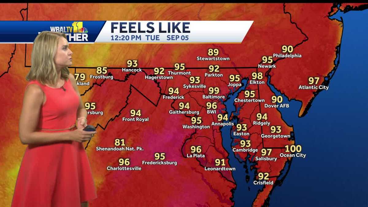 Maryland weather: It feels like 100° at lunchtime