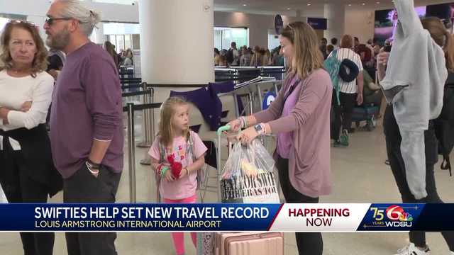 Swifties break record at MSY for most traffic of passengers leaving the city