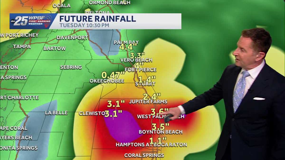 Rain chances continue Sunday, Monday, & Tuesday
