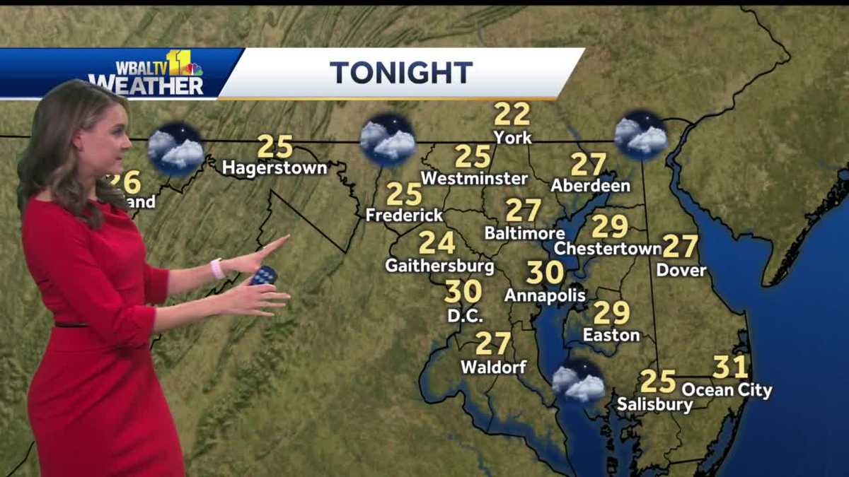 Sunny and cool Monday with temps in the 40's