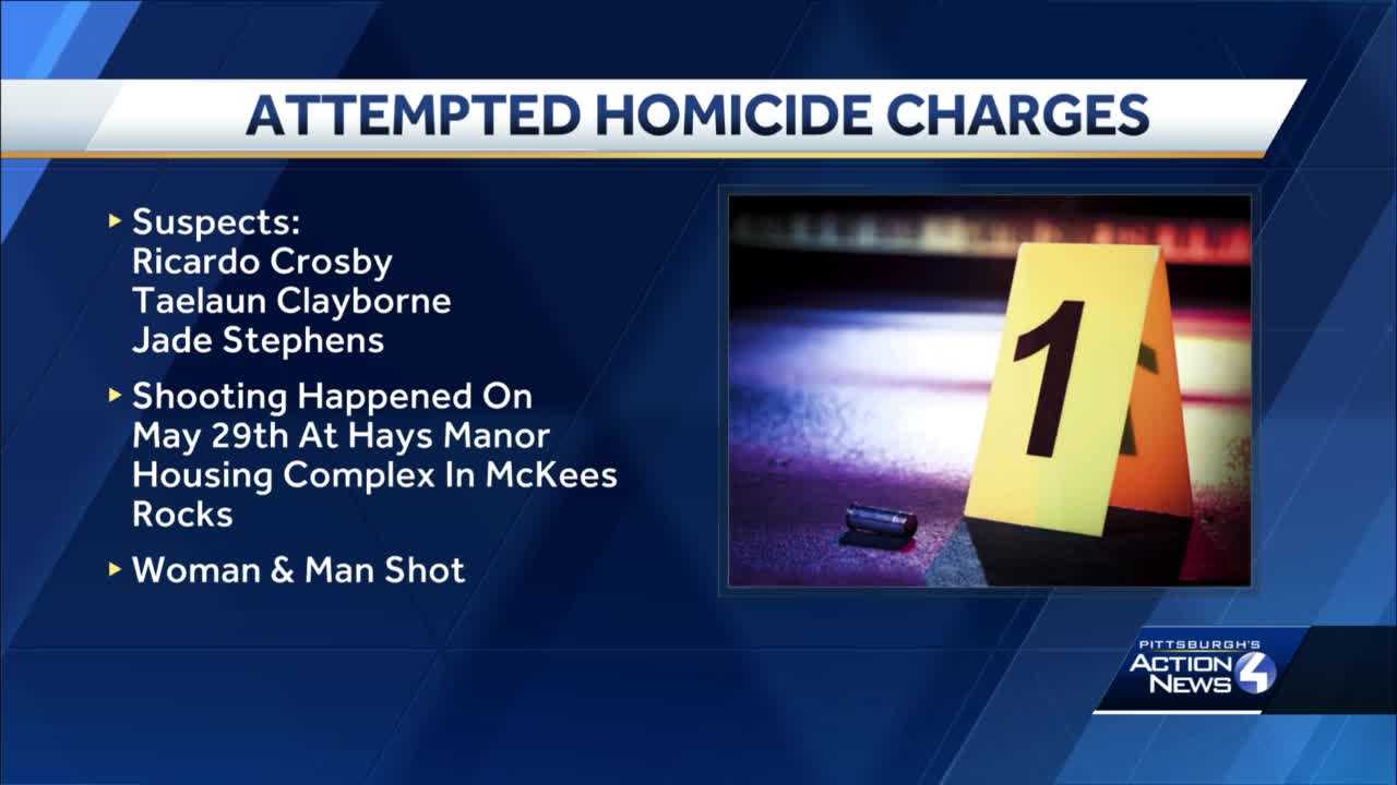 3 Charged With Attempted Homicide After McKees Rocks Double Shooting