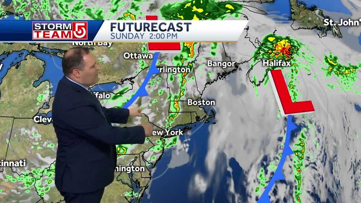 Video: Thunderstorms roll in ahead of oncoming cold front Sunday afternoon