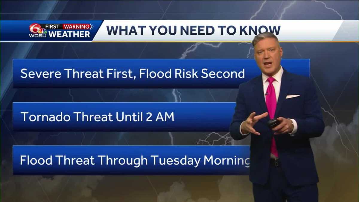 New Orleans weather forecast will a tornado hit tonight flooding