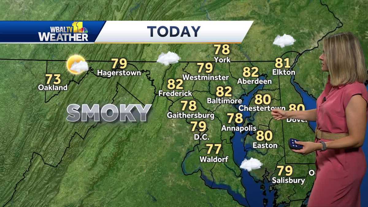 Cooler temps with hazy skies in Maryland Wednesday