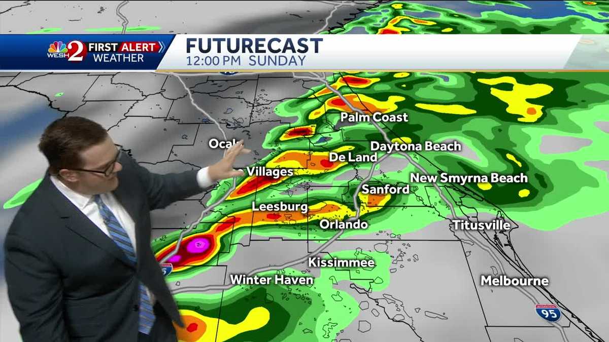 Storms moving into Central Florida Sunday