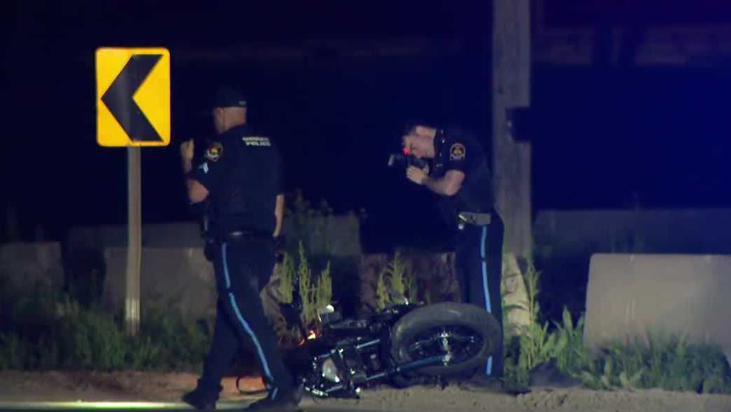 Motorcyclist critically injured in overnight crash