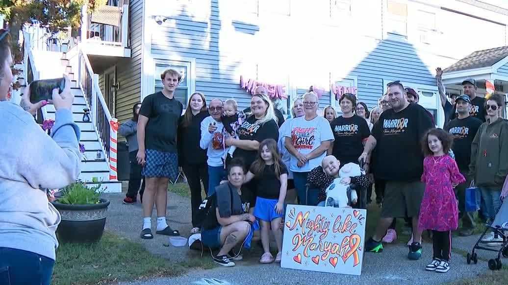 7-year-old girl receives warm welcome after 57 days in the hospital
