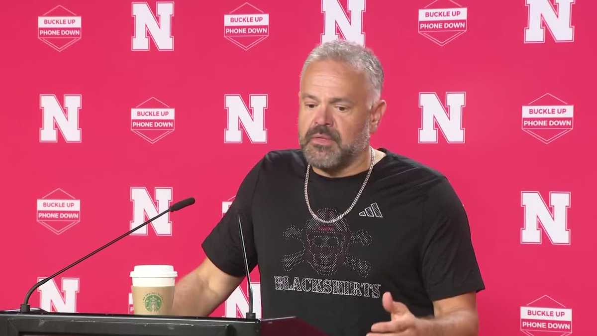 Nebraska football coach Matt Rhule discusses Huskers' season-opening game, depth chart changes