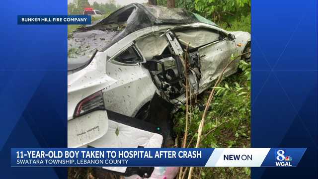 11-year-old injured after car swerves off road, hits trees Saturday morning