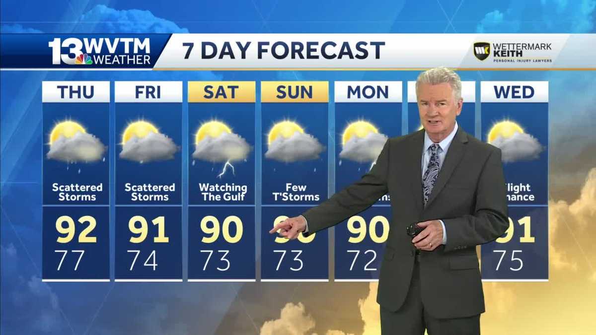 Scattered storms the rest of the week; tracking the tropics - WVTM