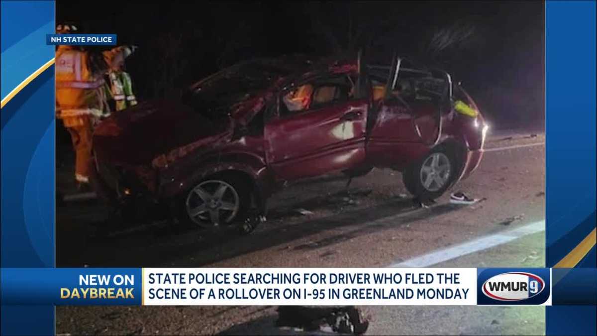 Driver flees after I95 crash in Greenland, New Hampshire