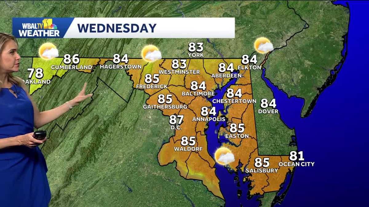 Pleasant Wednesday around Baltimore; Storms possible Thursday