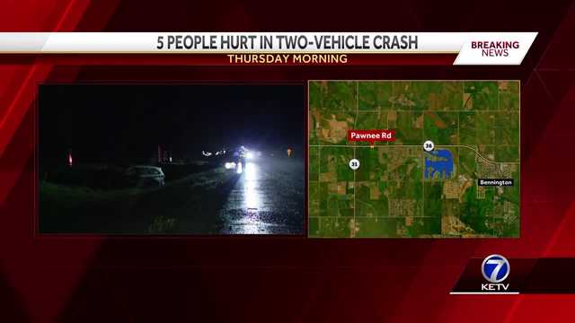 5 people seriously hurt in two-vehicle crash