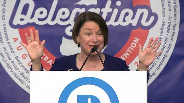 Klobuchar speaks to New Hampshire delegation