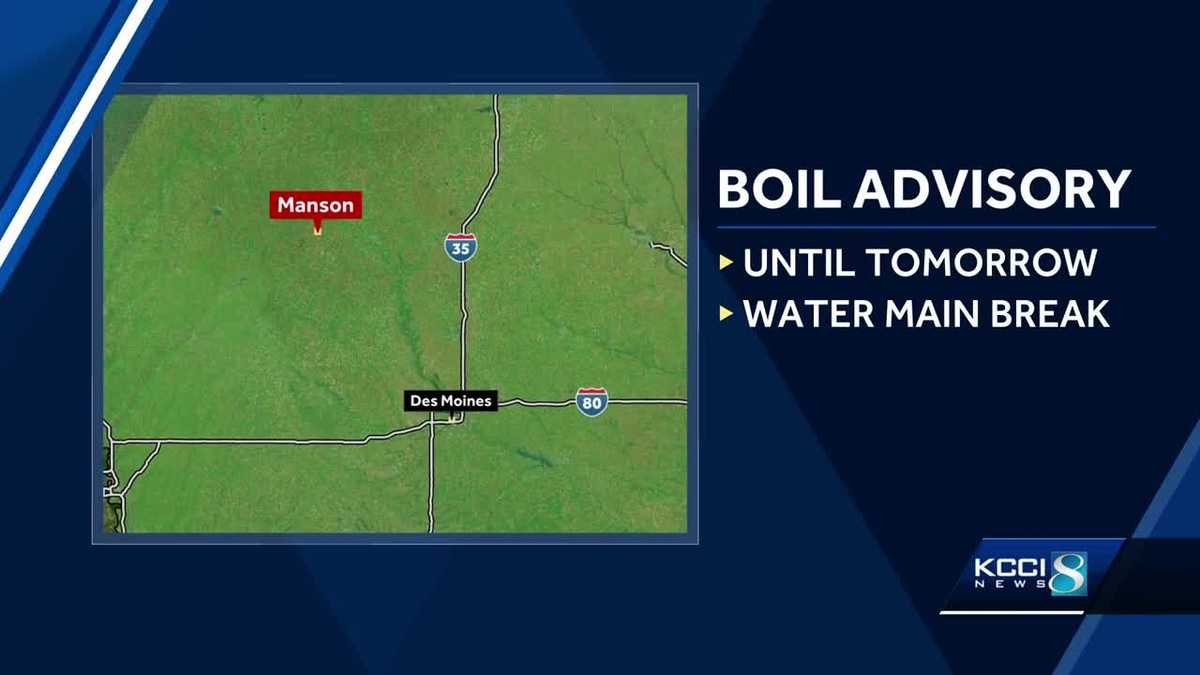 Manson, Iowa in boil advisory after water main break