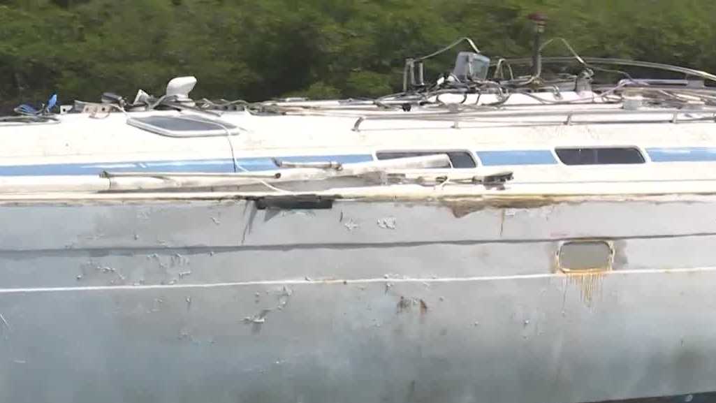 Abandoned boats fill Wildcat Cove near Fort Pierce, creating safety hazards between nature preserves