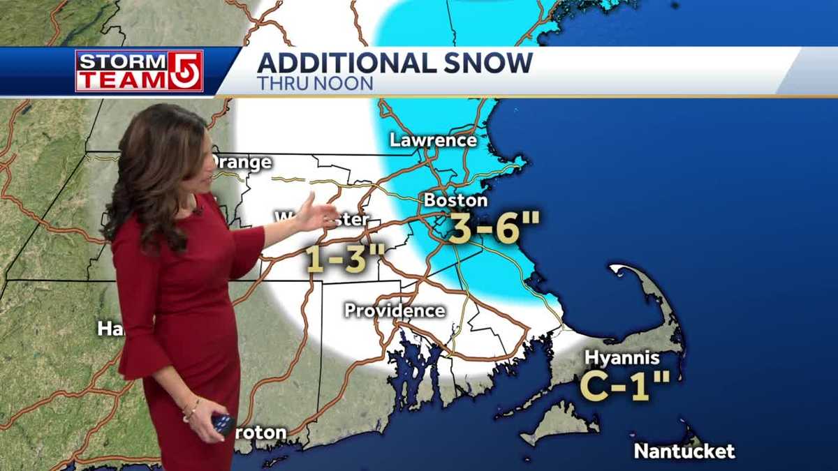 Video: Heavy bands of snow through morning