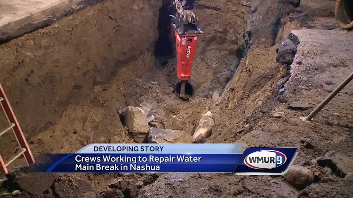 Crews work to repair water main break in Nashua