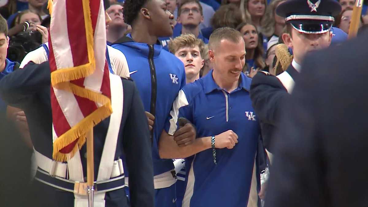 LFD firefighter who saved truck driver on bridge honored at UK basketball game