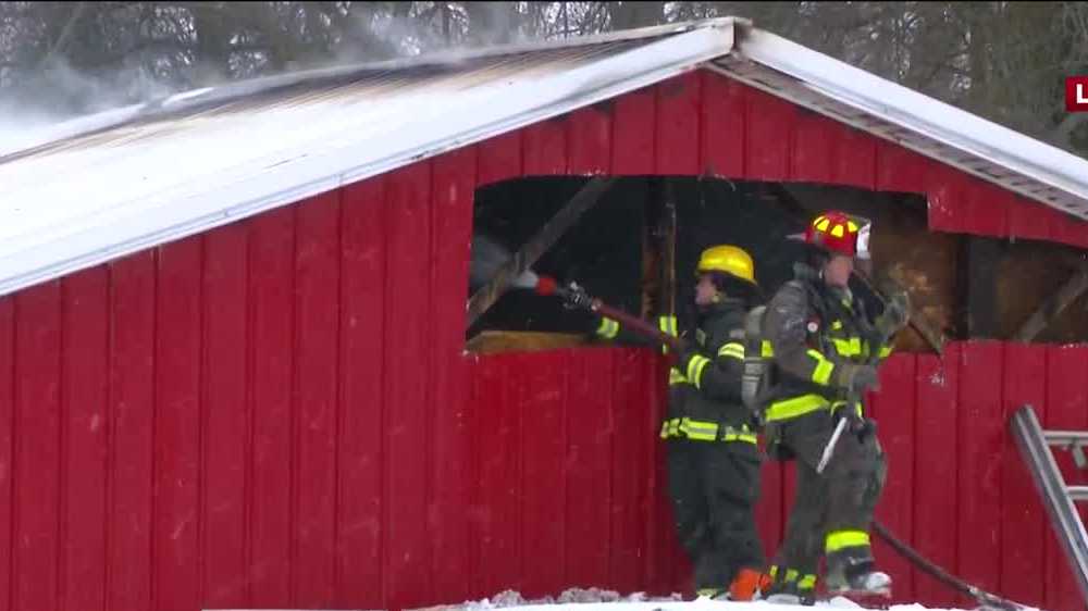 Crews battle barn fire in Polk County