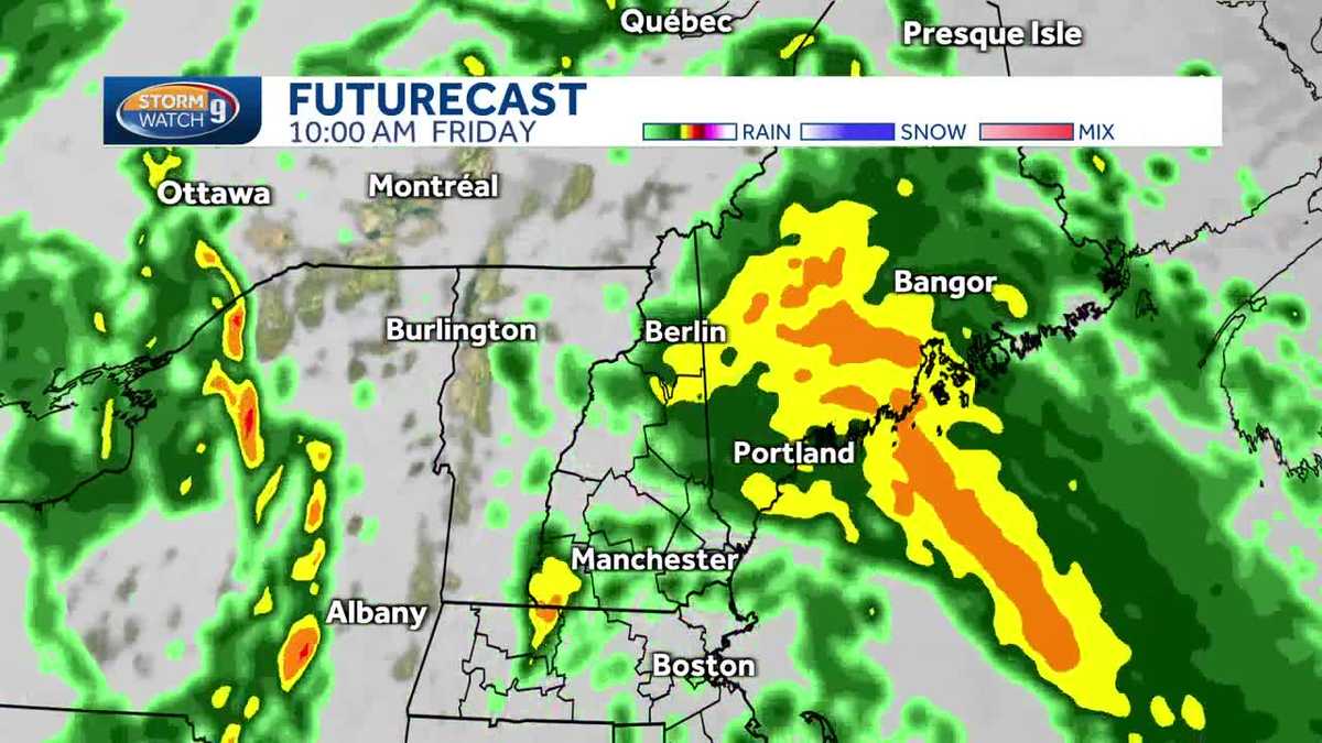 New Hampshire hourly timeline: Track of rain Thursday-Friday