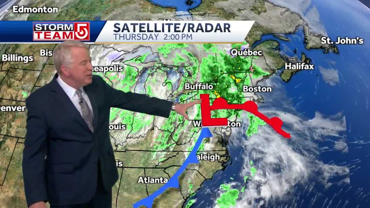 Video Heavy rain moves into Massachusetts