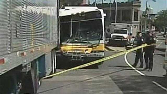 More than dozen injured when MBTA bus crashes into truck
