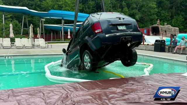 SUV with New Hampshire plates crashes into swimming pool at Vermont resort