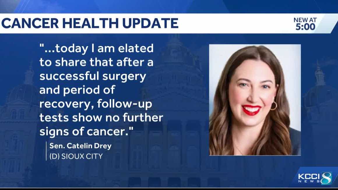 Iowa Sen. Catelin Drey shares update on cancer treatment