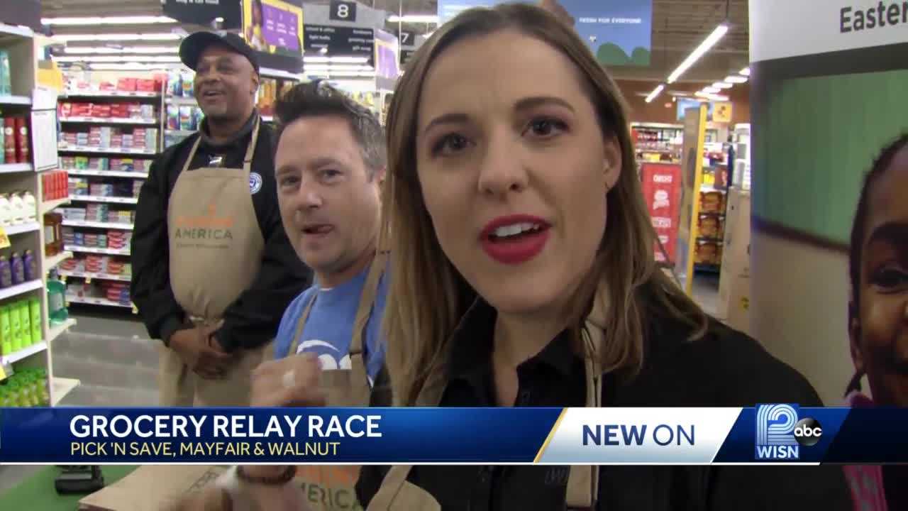 WISN 12's Lindsey Slater Takes Part In Grocery Relay Race