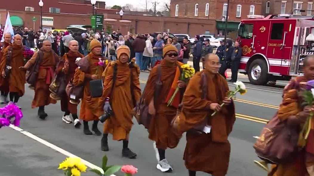 Buddhist monks' Walk for Peace arrives in Davidson County