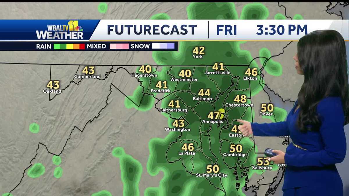Mostly cloudy with showers Friday afternoon