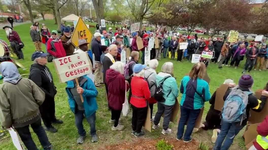 Hundreds gather for protest in St. Albans against federal immigration ...