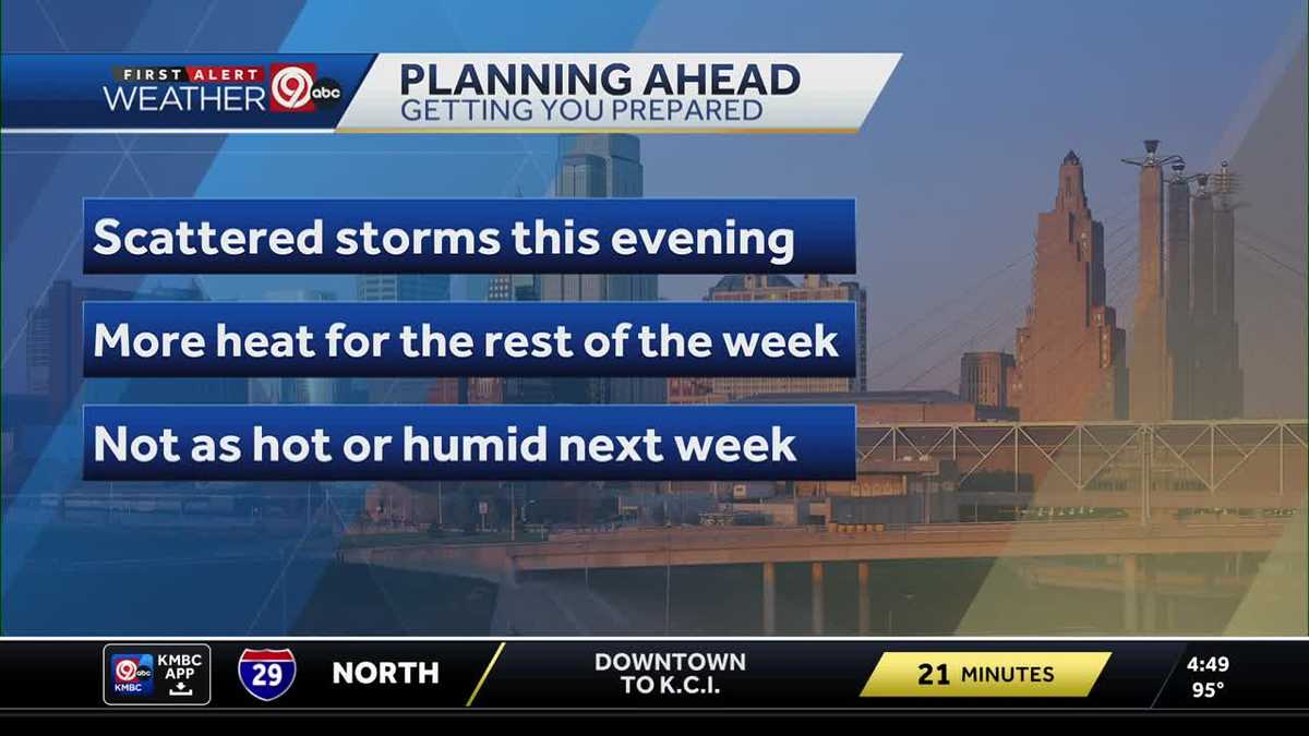 Kansas City weather: Scattered storms linger Tuesday; more heat