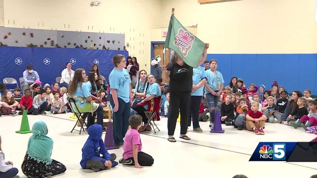 Gertrude Chamberlin School holds Abenaki flag raising ceremony