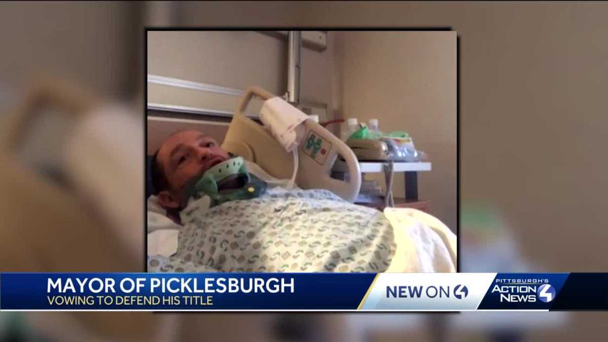 Mayor of Picklesburgh vows to defend title from hospital bed