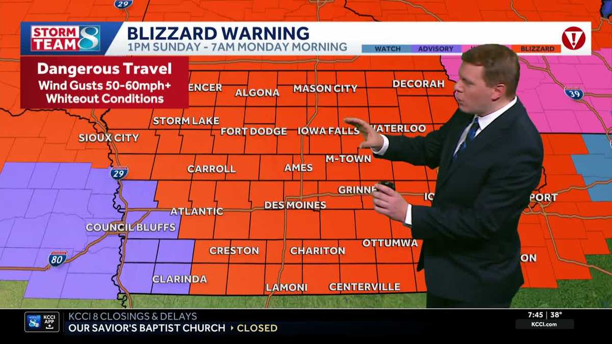 Iowa weather: Blizzard Warning this afternoon through Monday morning