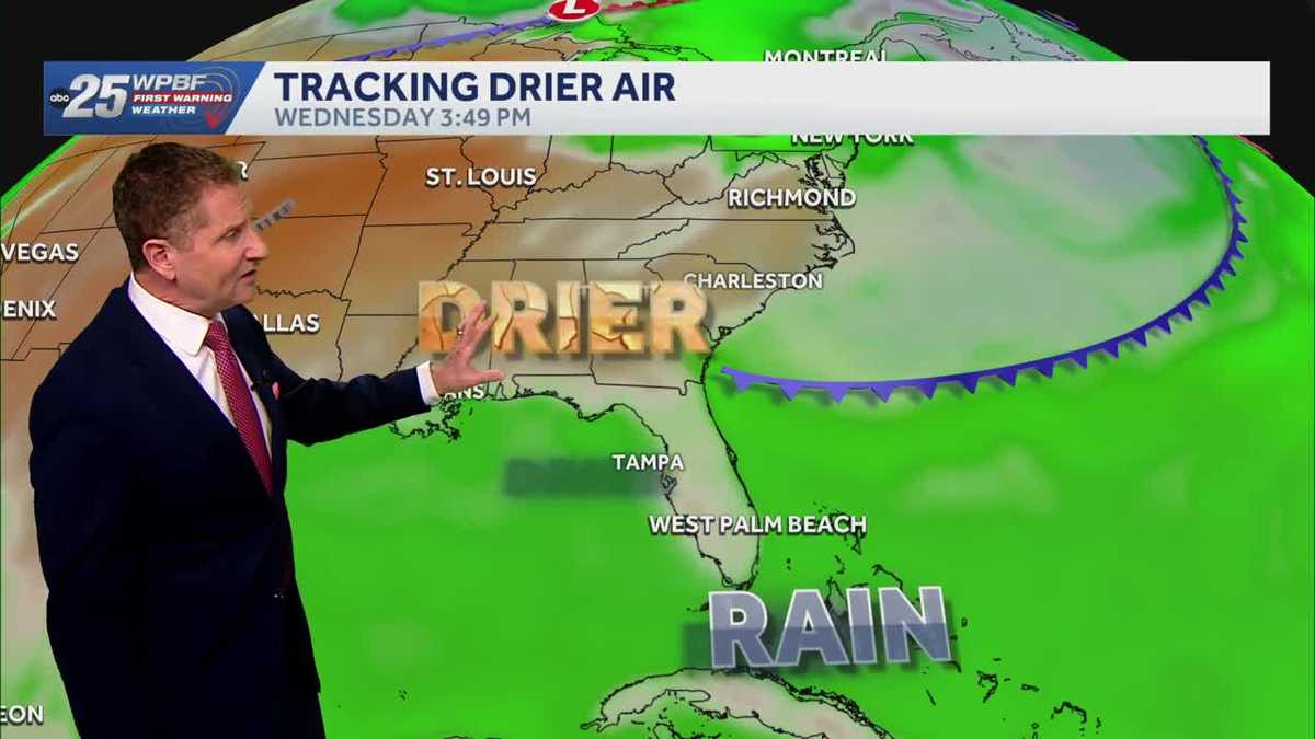 When drier air will return to South Florida?
