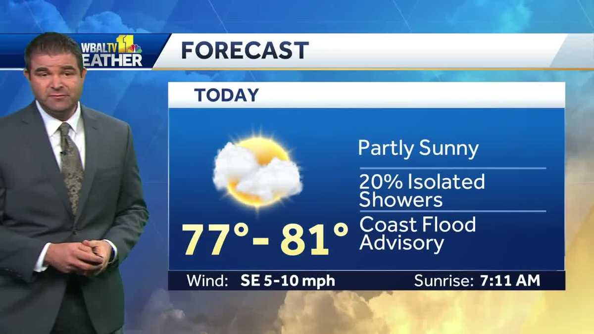 Partly sunny Wednesday ahead, temps reaching low 80s