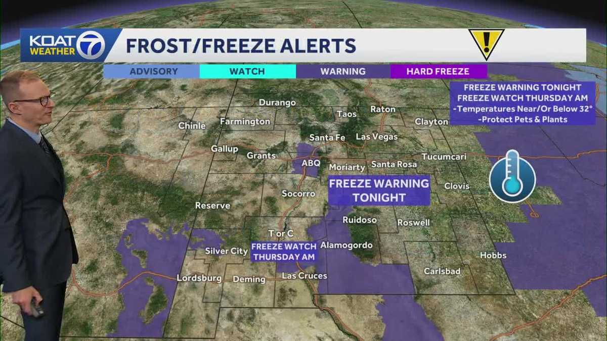 New Mexico forecast: Freeze warning with warmer trend ahead