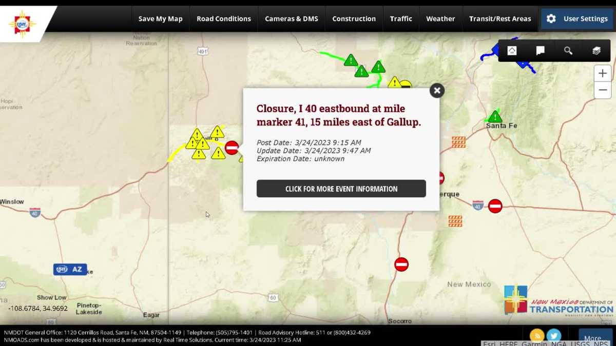 i 40 road conditions gallup new mexico cameras