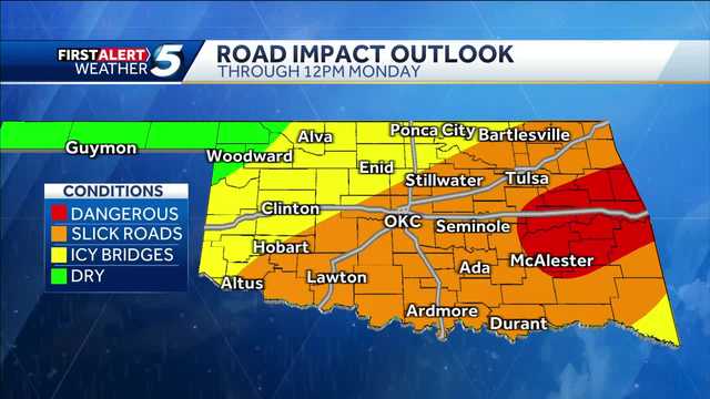 Oklahoma could see freezing rain Sunday that'll cause slick roads - Vimarsana News