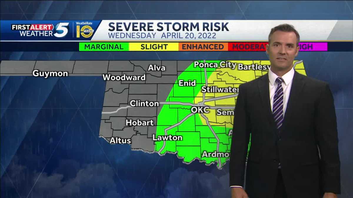 Oklahoma could see severe storms Wednesday night