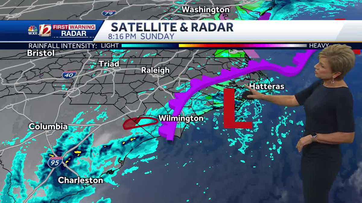 Dry and breezy Monday in North Carolina, still wet at coast