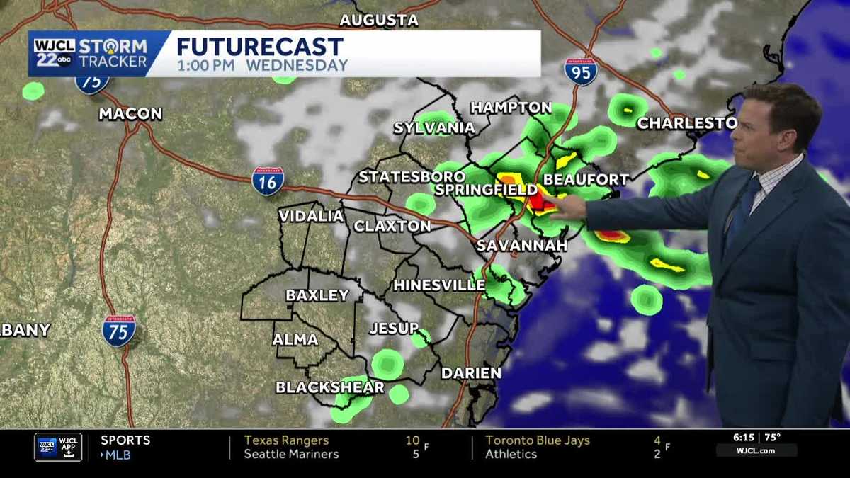 Showers and storms roll through Savannah today