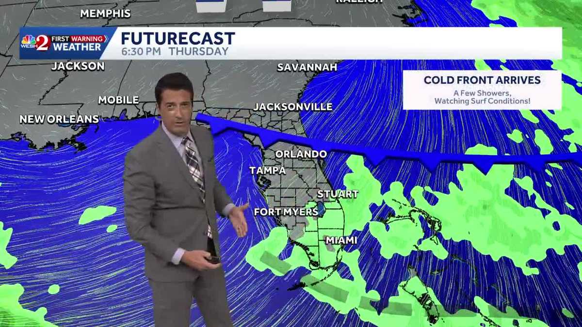 Cold front arrives Thursday and will stir up the surf again!