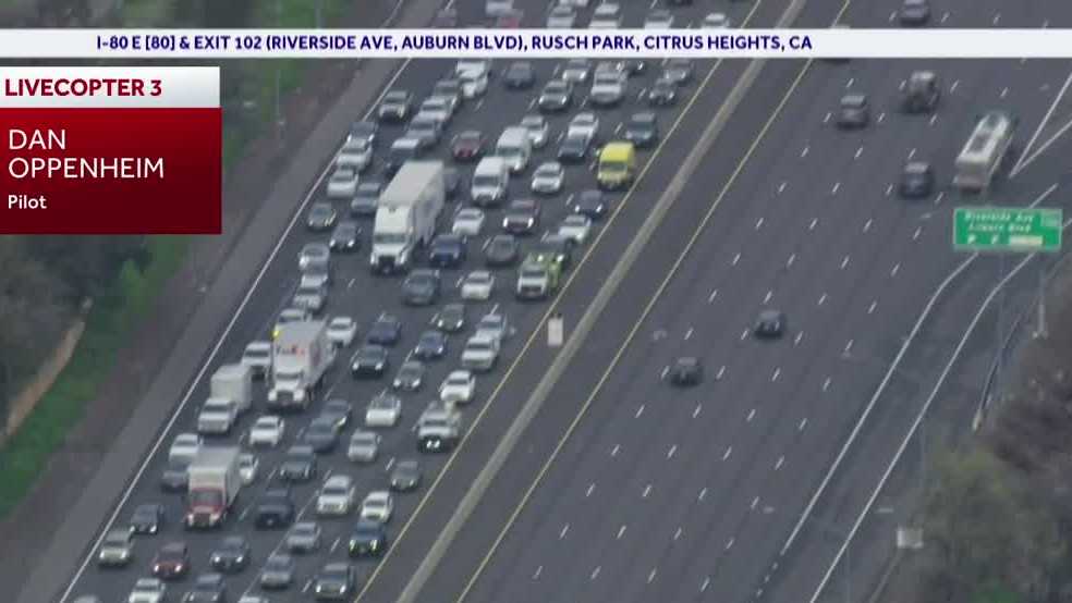 I-80 traffic backed up after crash in Citrus Heights on Wednesday.