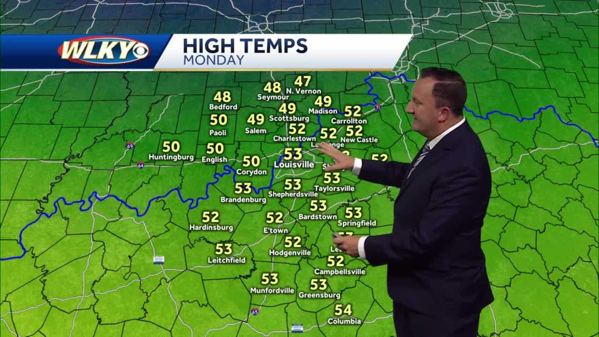Mild on Sunday but a big cool down arrives Monday